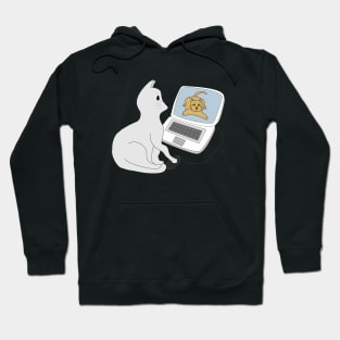 Cat and computer Hoodie